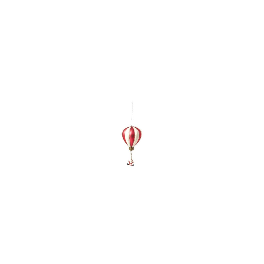 Julekugle luftballon rød og champagne julemand