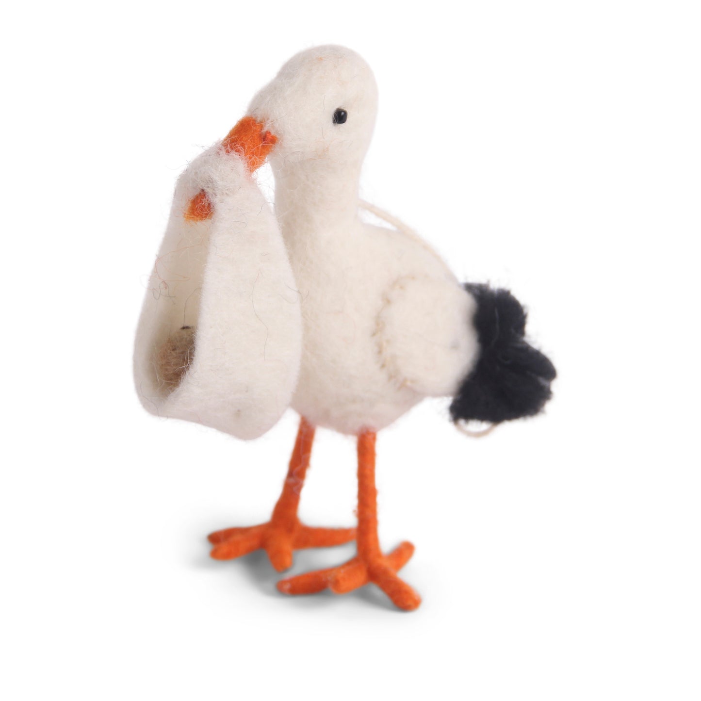 Stork med barn i filt